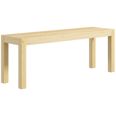 HOMCOM Solid pine kitchen bench for 2, dining bench, 240 kg capacity, 120 x 33 x 45 cm, natural wood