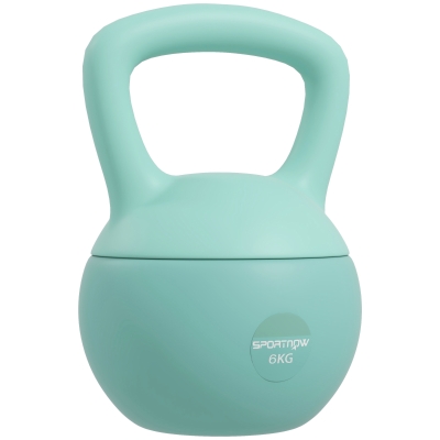 SPORTNOW Kettlebell 6 kg with non-slip handle for fitness, strength training & cardio, 19 x 19 x 28 cm green