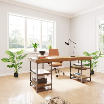 HOMCOM Set of 2 Artificial Monstera deliciosa Plants with Pots Included, 120 cm Height, for Indoor Decoration