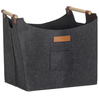 Outsunny Borsa in Feltro Portalegna con Manici 45x32x40cm Grigio