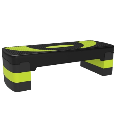HOMCOM Adjustable Height Aerobic Fitness Stepper Non-Slip Surface 80 x 31 x 20 cm Black Green