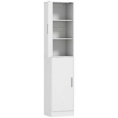 HOMCOM Bathroom column cabinet with 2 doors and 4 adjustable shelves, 40 x 35 x 180 cm, white