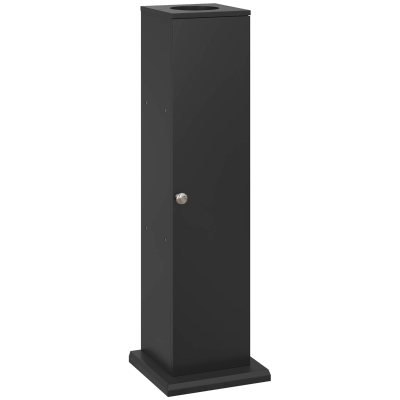 HOMCOM Toilet Paper Holder Bathroom Cabinet 3-Tier with Paper Outlet, for Small Spaces, Black