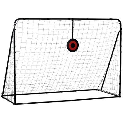 HOMCOM Football rebound net adjustable angles with rebound net movable target fixing pegs provided