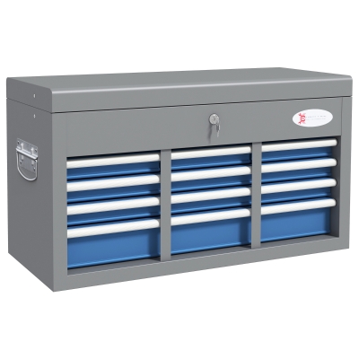 DURHAND Metal toolbox case with 6 drawers and 1 top tray, lockable with 2 keys included, 2 handles