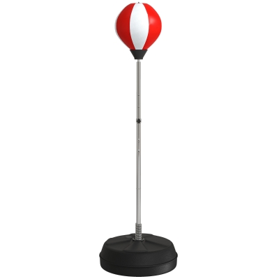 HOMCOM Punching Ball Altezza Regolabile con Guantoni Rosso Bianco