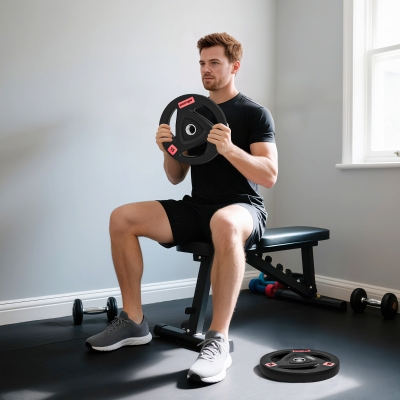 SPORTNOW Conjunto de 2 Discos de Pesos Olimpicos 15kg Ferro Fundido Placas de Peso com Orifício de 5 cm Ø40x5 cm Preto