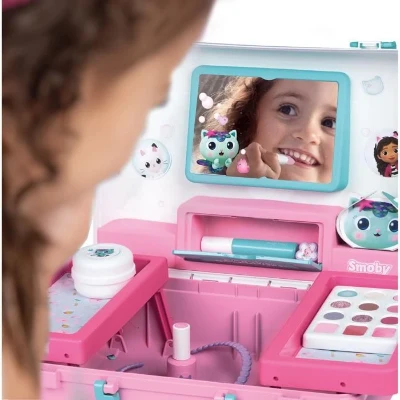 Smoby - Gabby et la Maison Magique - Valise beauté  facile a transporter - 13 accessoires inclus : coiffure, onglerie, maquillage -