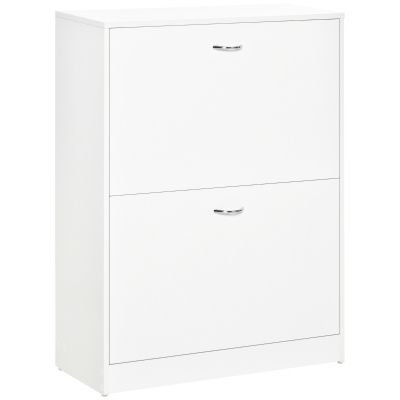 HOMCOM Dulap pentru pantofi dim. 60L x 24l x 80H cm 2 uși batante Alb