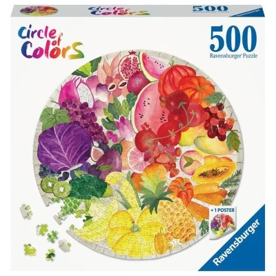 Puzzle rond 500 pieces Fruits et légumes, Circle of Colors, Abstrait, Adulte, Ravensburger