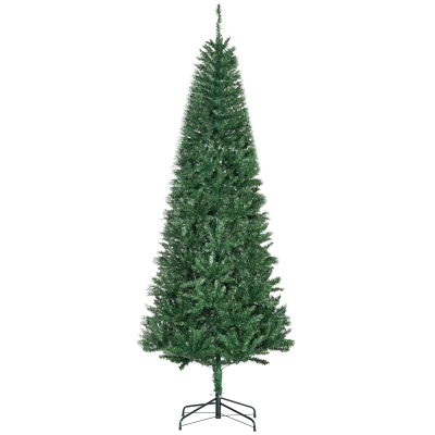 Homcom Albero di Natale Artificiale 210cm Base in Metallo Verde Φ91cm