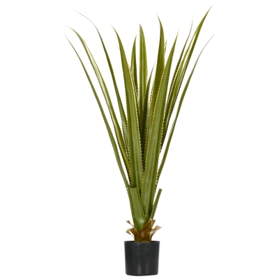 HOMCOM Plantă artificială tip agave în ghiveci, înălțime 90 cm, 16 frunze, interior și exterior, realism ridicat