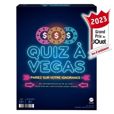 Mattel Games - QUIZ a VEGAS-Jeu de société avec questions et paris version française HNY92