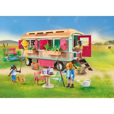 PLAYMOBIL 71441 Roulotte café boutique, Country La vie a la ferme, 145 pieces, Des 4 ans