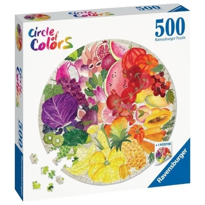Puzzle rond 500 pieces Fruits et légumes, Circle of Colors, Abstrait, Adulte, Ravensburger