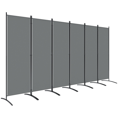 Outsunny Folding Room Divider Privacy Screen Dark Grey