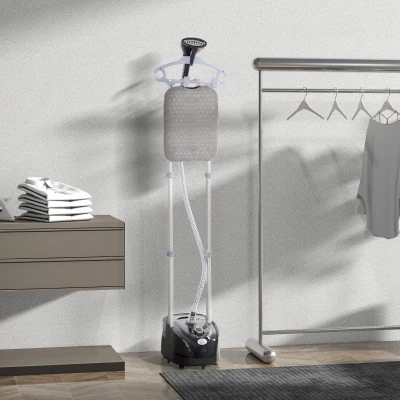 HOMCOM Stiratrice a vapore verticale 35x25x118.5cm Nero