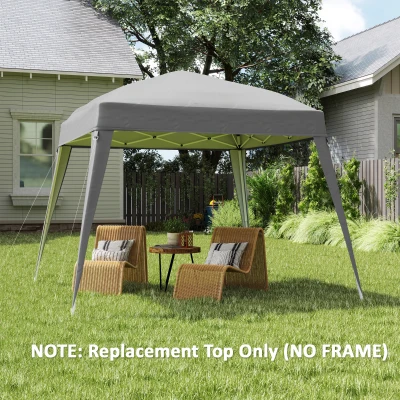 Outsunny Vervangingsdak Paviljoen, Vervangzeil voor 3 x 3 m Tuinpaviljoen, Gartentent dak Vervanging, UPF50+, Oxford-Stof, Lichtgrijs