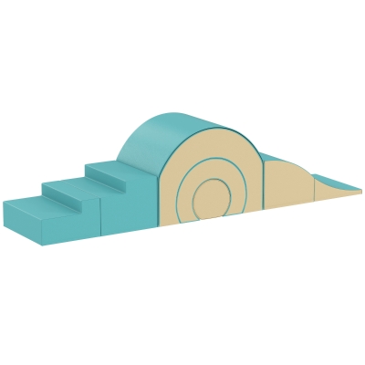 AIYAPLAY 5-teiliges Softbaustein-Set für Babys & Kleinkinder, Schaumstoff, Kunstleder, 5 kreative Formen, Indoor-Set zum Klettern, Krabbeln, Spielen, Grün