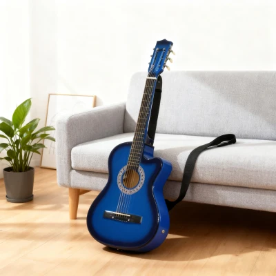 HOMCOM Chitarra elettrica 96,5x35,8x8,5cm Blu e nero