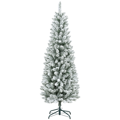 HOMCOM Albero di Natale 182.88cm con 479 Rami Innevati Slim Verde