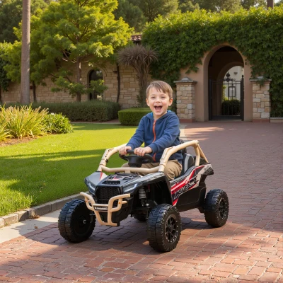 AIYAPLAY Macchina Elettrica per Bambini 3-8 Anni KAWASAKI Giallo