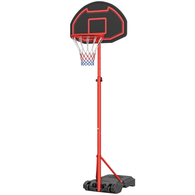HOMCOM Canestro Basket con Altezza Regolabile, Rosso