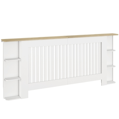 HOMCOM Radiator Cover with Storage Shelves White Extra Large