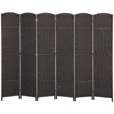 HOMCOM Séparateur 6 Panneaux Pliable Marron pour Salon/Bureau