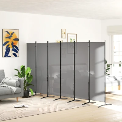 Outsunny Folding Room Divider Privacy Screen Dark Grey