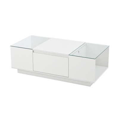 Table basse avec rangement, Blanc
