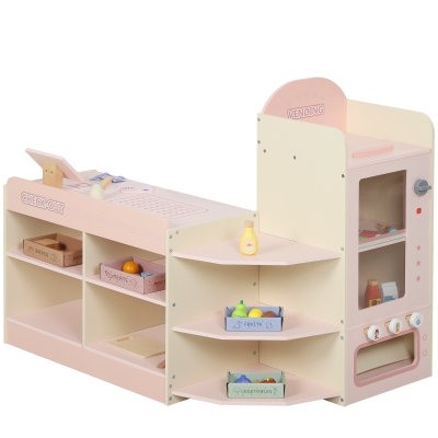 AIYAPLAY Kids Supermarket Playset with Cash Register Shelves