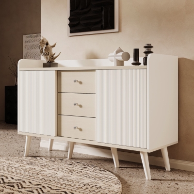 Credenza con 3 cassetti, Bianco