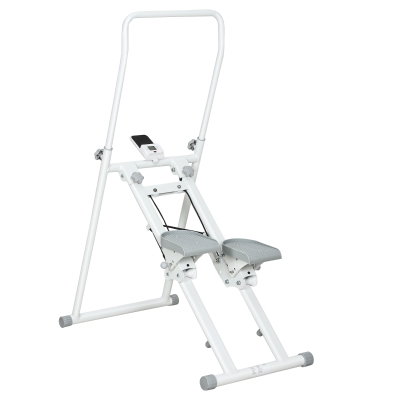 SPORTNOW Stepper Vertical Pliable Blanc avec LCD et Poignée Ajustable