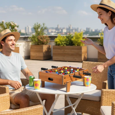 SPORTNOW Tabletop Foosball Table Wood Finish 20in