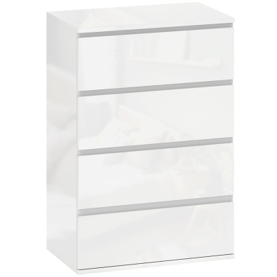 HOMCOM High Gloss 4-Drawer Storage Unit Modern Dresser