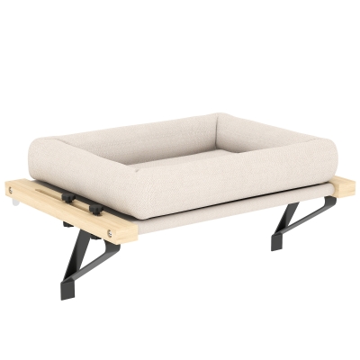 PawHut Cat Radiator Hammock with Cushion, Cream White