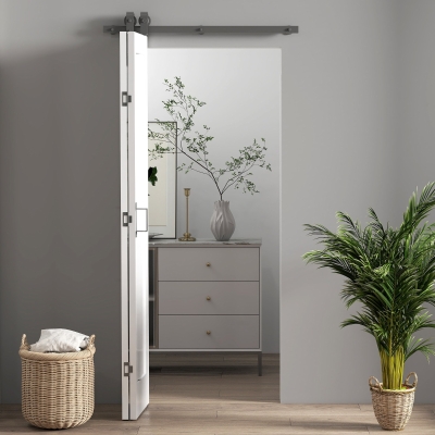 Ușă Pliabilă tip Carte cu Suprafață Vopsibilă 90x210 cm Alb