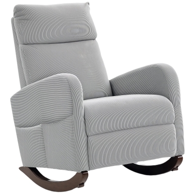 HOMCOM Corduroy Rocking Armchair Grey