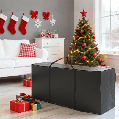 Outsunny Borsa Portaoggetti da 720L con Cerniere e Maniglie Nero