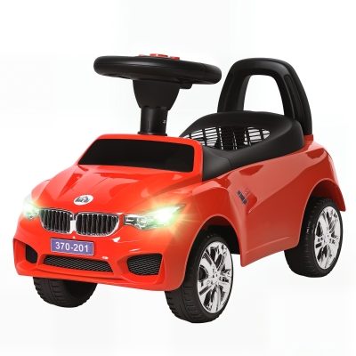 HOMCOM Voiture Enfant Rouge avec Volant, Phares, Musiques