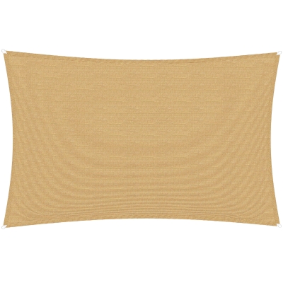 Outsunny Tenda da Sole a Vela Ombreggiante Anti-UV 4x6m Gialla