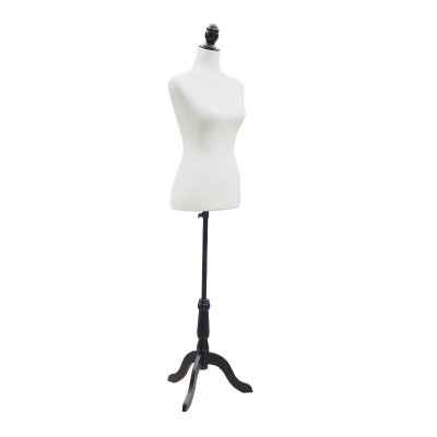 HOMCOM Mannequin-Torso, Kleiderpuppe, Schaufensterpuppe, Schaumstoff, Holz, Metall, Weiß
