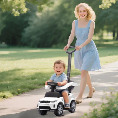 AIYAPLAY Land Rover Baby Push Car 2-in-1 White