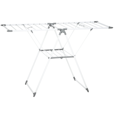 HOMCOM Tendedero de 2 Niveles regulable en 4 alturas, en Metal y Plástico, 156,5x61,5x97 cm, Blanco