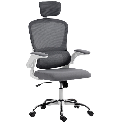 HOMCOM Ergonomic Office Chair Mesh High Back Charcoal Grey