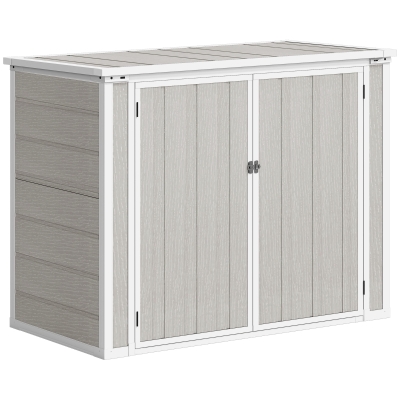 Bin Storage Shed 143W x 75.5D x 110/108.5Hcm Light Grey