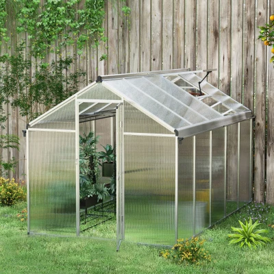 Outsunny Walk-In Greenhouse Aluminium Frame 10x6ft