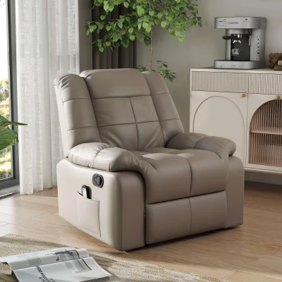 HOMCOM Elektrisch Massagesessel Fernsehsessel mit Liegefunktion 8 Massagepunkte Grau 94 x 99 x 99 cm