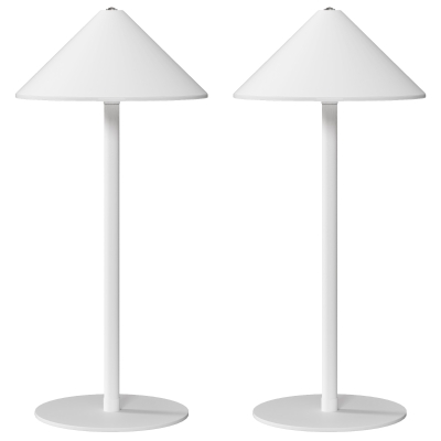 HOMCOM LED-Tischlampe mit USB-Kabel, Touchschalter, Metall, wiederaufladbar, Weiß